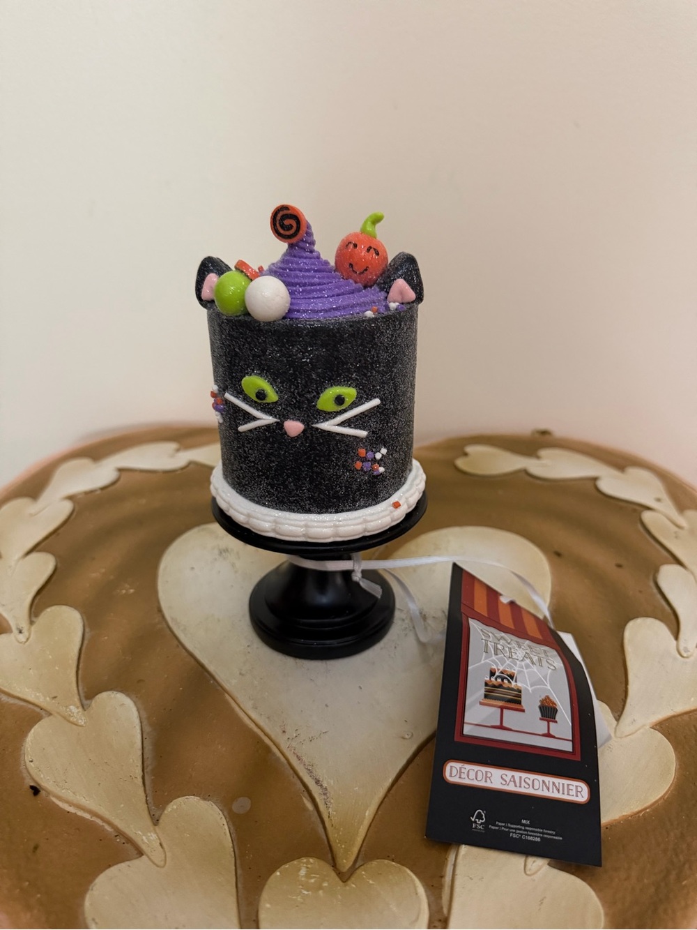 Sweet Treats Halloween Miniature Black Cat Resin Cake